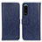 Leather Case Stands Flip Cover Holder M10L for Sony Xperia 5 III Blue