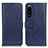 Leather Case Stands Flip Cover Holder M10L for Sony Xperia 5 III SO-53B Blue
