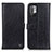 Leather Case Stands Flip Cover Holder M10L for Xiaomi Redmi Note 10 5G Black