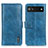 Leather Case Stands Flip Cover Holder M11L for Google Pixel 6a 5G Blue