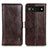 Leather Case Stands Flip Cover Holder M11L for Google Pixel 6a 5G Brown