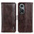 Leather Case Stands Flip Cover Holder M11L for Huawei Nova 9 Pro Brown