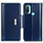 Leather Case Stands Flip Cover Holder M11L for Motorola Moto E40 Blue