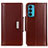 Leather Case Stands Flip Cover Holder M11L for Motorola Moto Edge 20 5G Brown