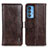 Leather Case Stands Flip Cover Holder M11L for Motorola Moto Edge 20 Pro 5G Brown