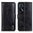 Leather Case Stands Flip Cover Holder M11L for Oppo A16s Black
