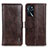 Leather Case Stands Flip Cover Holder M11L for Oppo A16s Brown