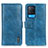 Leather Case Stands Flip Cover Holder M11L for Oppo A54 4G Blue