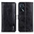 Leather Case Stands Flip Cover Holder M11L for Oppo A54s Black