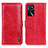 Leather Case Stands Flip Cover Holder M11L for Oppo A54s Red