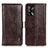 Leather Case Stands Flip Cover Holder M11L for Oppo A74 4G Brown