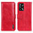 Leather Case Stands Flip Cover Holder M11L for Oppo A74 4G Red