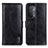Leather Case Stands Flip Cover Holder M11L for Oppo A93 5G Black