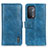 Leather Case Stands Flip Cover Holder M11L for Oppo A93 5G Blue