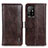 Leather Case Stands Flip Cover Holder M11L for Oppo A95 5G Brown