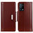 Leather Case Stands Flip Cover Holder M11L for Oppo K9 5G Brown