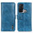 Leather Case Stands Flip Cover Holder M11L for Oppo Reno5 A Blue