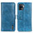 Leather Case Stands Flip Cover Holder M11L for Oppo Reno5 F Blue