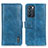 Leather Case Stands Flip Cover Holder M11L for Oppo Reno6 5G Blue