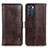 Leather Case Stands Flip Cover Holder M11L for Oppo Reno6 5G Brown