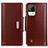 Leather Case Stands Flip Cover Holder M11L for Realme C20A Brown