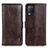 Leather Case Stands Flip Cover Holder M11L for Realme Narzo 30 5G Brown