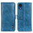 Leather Case Stands Flip Cover Holder M11L for Samsung Galaxy A03 Core Blue