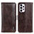 Leather Case Stands Flip Cover Holder M11L for Samsung Galaxy A33 5G Brown