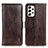 Leather Case Stands Flip Cover Holder M11L for Samsung Galaxy A53 5G Brown