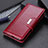 Leather Case Stands Flip Cover Holder M11L for Samsung Galaxy A72 4G Red