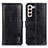 Leather Case Stands Flip Cover Holder M11L for Samsung Galaxy S23 Plus 5G Black