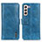 Leather Case Stands Flip Cover Holder M11L for Samsung Galaxy S23 Plus 5G Blue