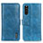 Leather Case Stands Flip Cover Holder M11L for Sony Xperia 10 III SOG04 Blue