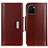 Leather Case Stands Flip Cover Holder M11L for Vivo Y01 Brown