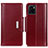 Leather Case Stands Flip Cover Holder M11L for Vivo Y01 Red