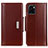 Leather Case Stands Flip Cover Holder M11L for Vivo Y32t Brown