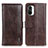 Leather Case Stands Flip Cover Holder M11L for Xiaomi Poco F3 5G Brown