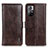 Leather Case Stands Flip Cover Holder M11L for Xiaomi Poco M4 Pro 5G Brown