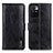 Leather Case Stands Flip Cover Holder M11L for Xiaomi Redmi 10 4G Black