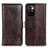 Leather Case Stands Flip Cover Holder M11L for Xiaomi Redmi 10 4G Brown