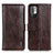 Leather Case Stands Flip Cover Holder M11L for Xiaomi Redmi Note 10 5G Brown