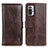 Leather Case Stands Flip Cover Holder M11L for Xiaomi Redmi Note 10 Pro 4G Brown