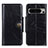 Leather Case Stands Flip Cover Holder M12L for Google Pixel 8 Pro 5G Black