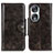 Leather Case Stands Flip Cover Holder M12L for Huawei Honor 90 5G Bronze