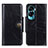 Leather Case Stands Flip Cover Holder M12L for Huawei Honor 90 Lite 5G Black