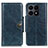 Leather Case Stands Flip Cover Holder M12L for Huawei Honor X8a 4G Blue