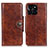 Leather Case Stands Flip Cover Holder M12L for Huawei Honor X8b Brown