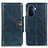 Leather Case Stands Flip Cover Holder M12L for Huawei Nova Y70 Plus Blue