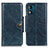 Leather Case Stands Flip Cover Holder M12L for Motorola Moto E13 Blue