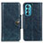 Leather Case Stands Flip Cover Holder M12L for Motorola Moto Edge 30 5G Blue